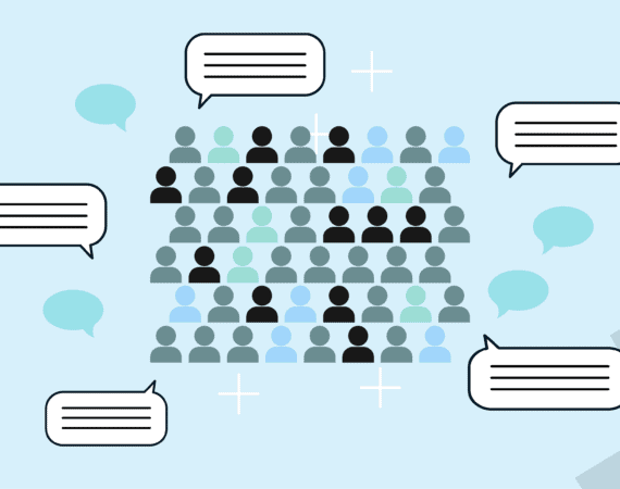 A graphic illustrating the process of listening to the market to learn product insights.