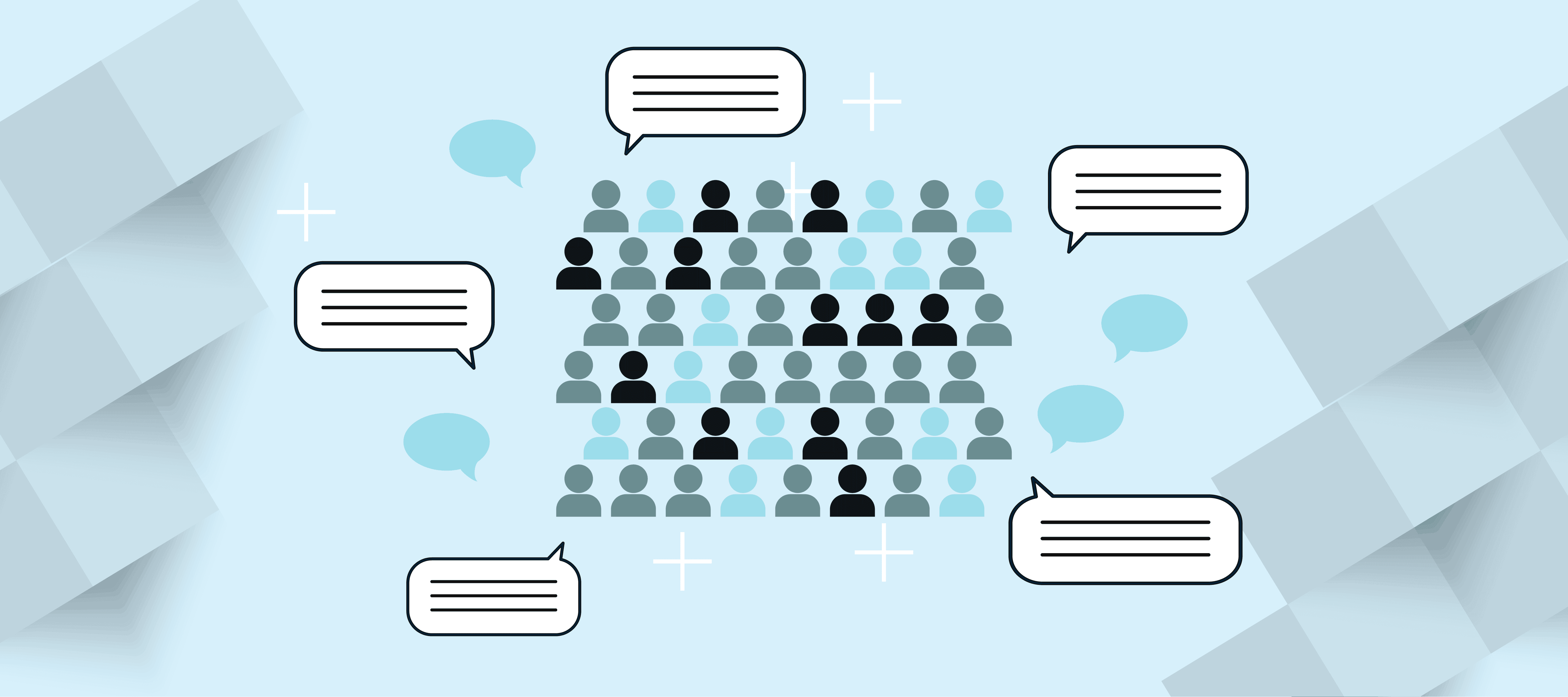 A graphic illustrating the process of listening to the market to learn product insights.