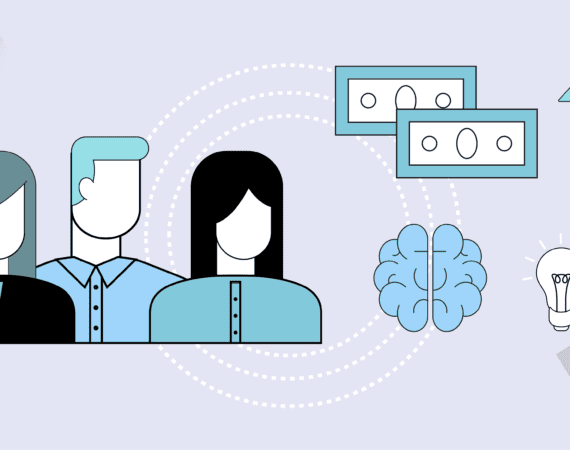A graphic illustration representing team members who are responsible for product pricing.