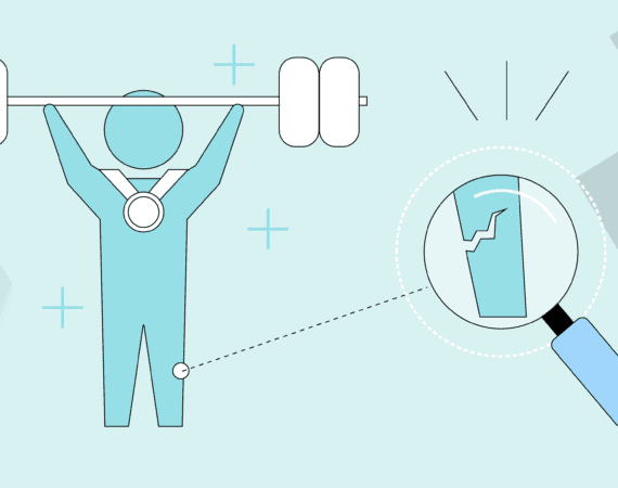 A graphic illustration representing finding a business's strength by analyzing competitors' weaknesses.