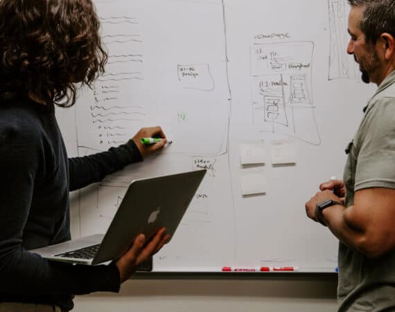 Wireframe on a white board
