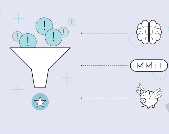 An illustration representing how research can identify opportunities within market problems.