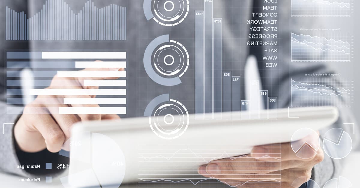 Businessman analyzing financial data concept