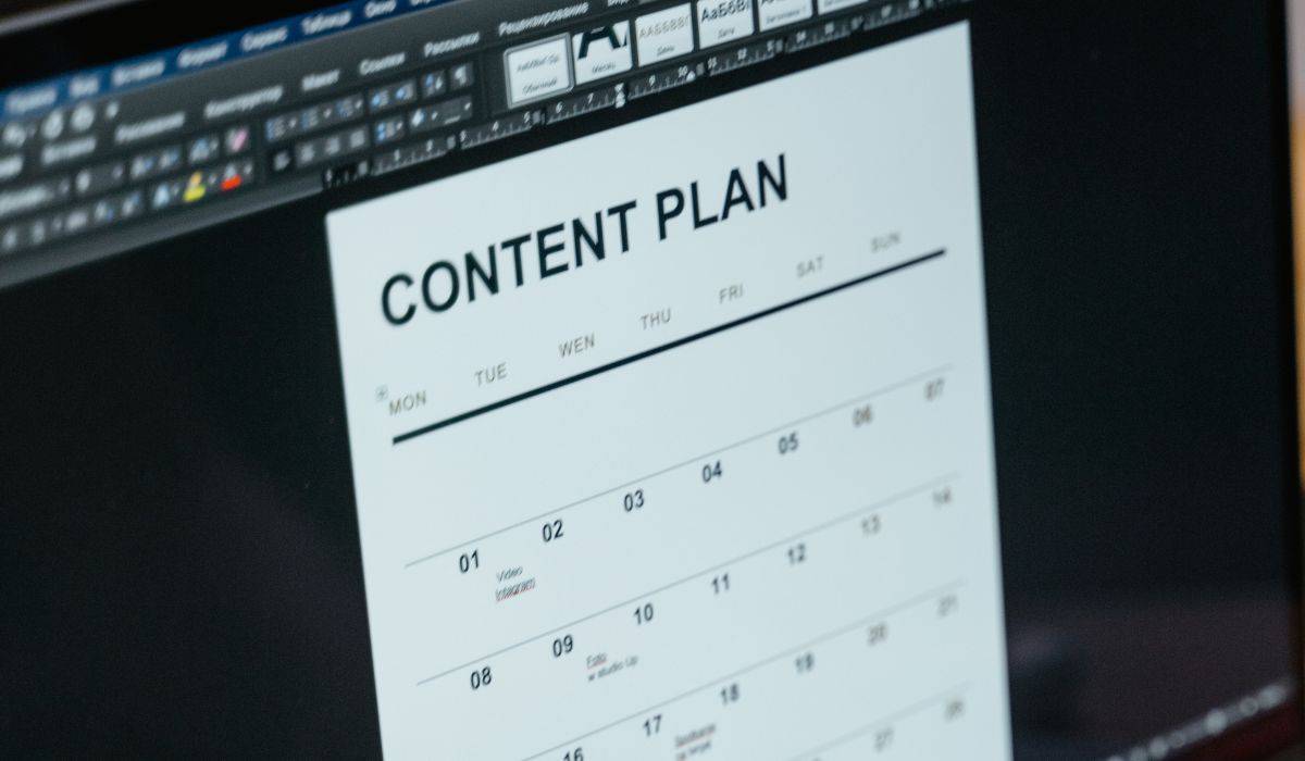Image featuring a compute with a content planning calendar