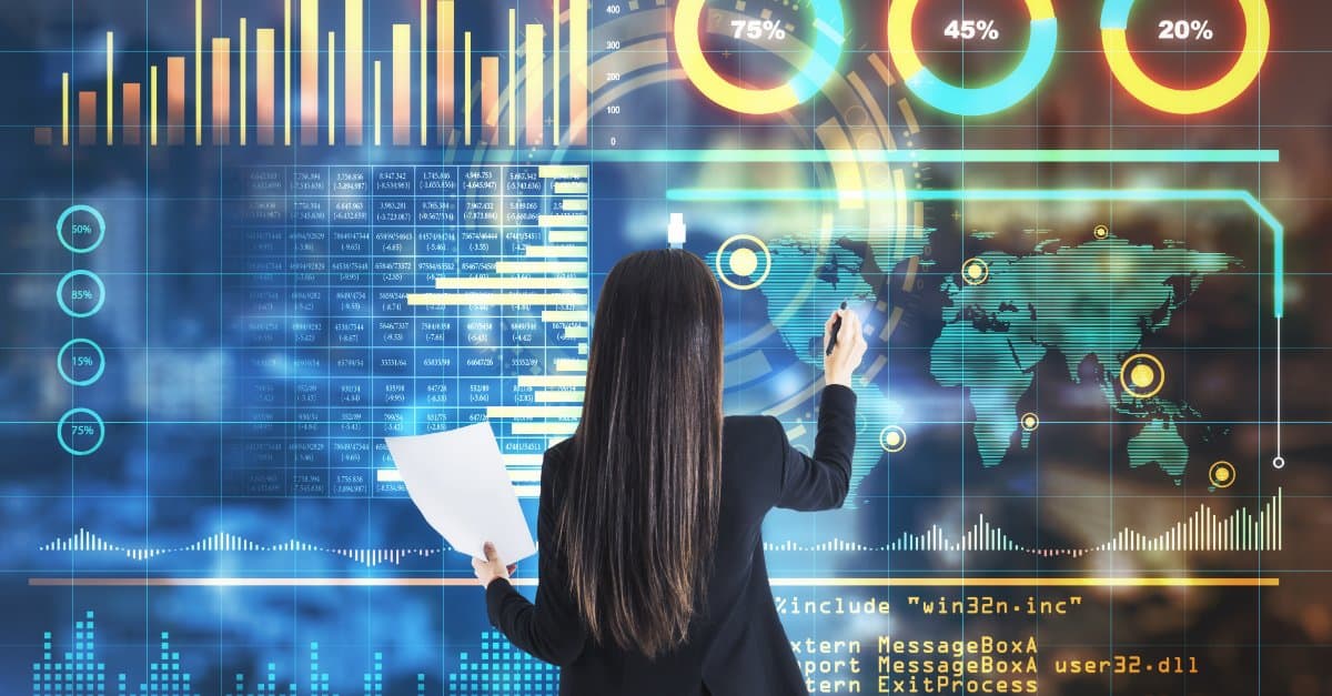 woman analyzing different graphs