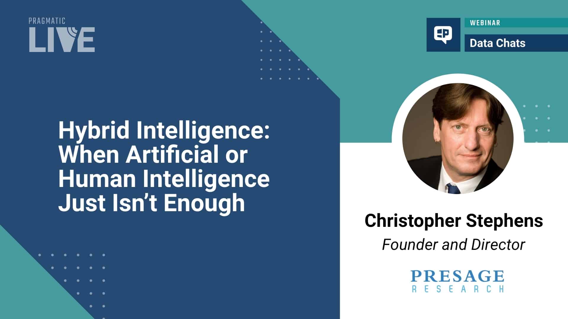 Data Chats webinar as Dr. Christopher Stephens