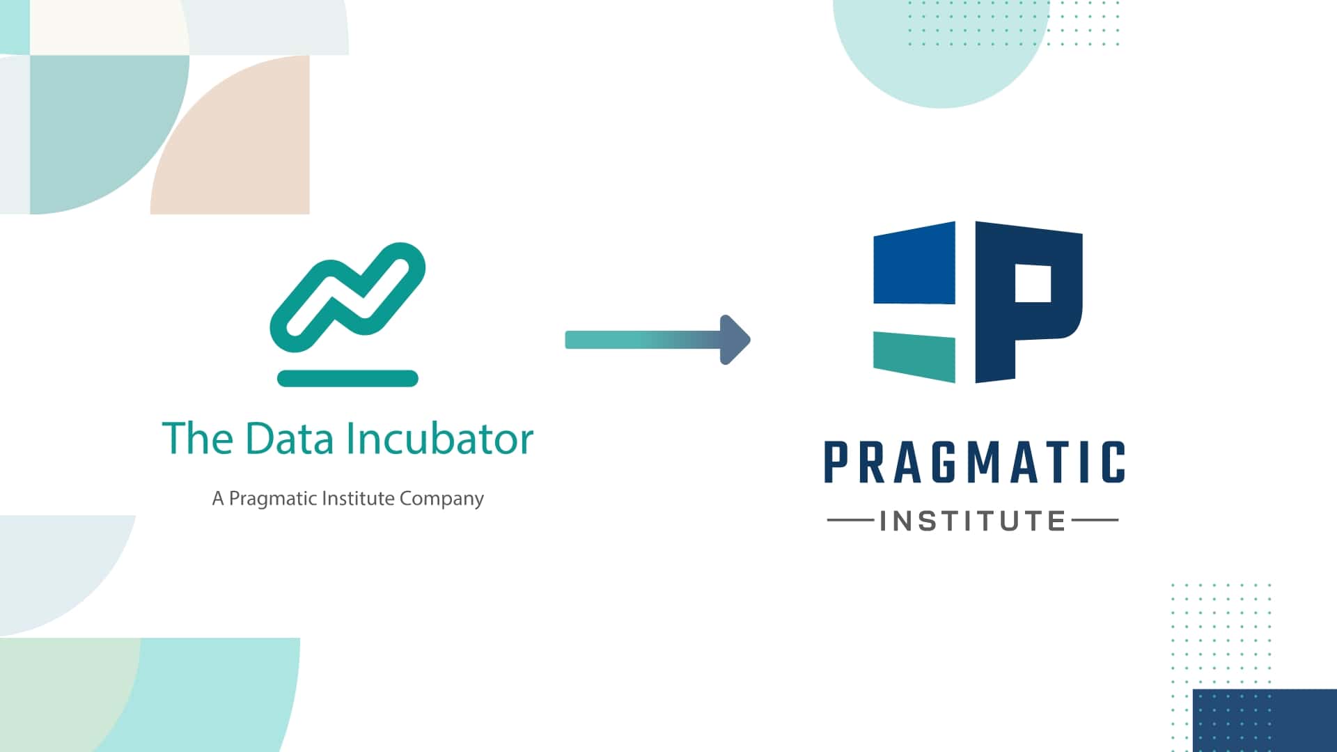 A graphic illustrating that The Data Incubator is now Pragmatic Data from Pragmatic Institute.