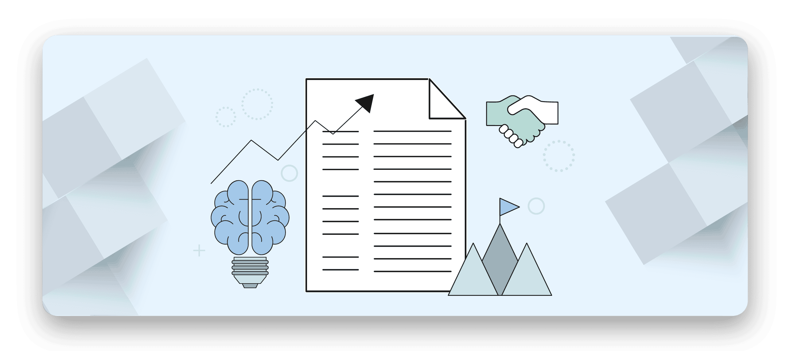 An illustrated image of a product manager resume against a blue background.