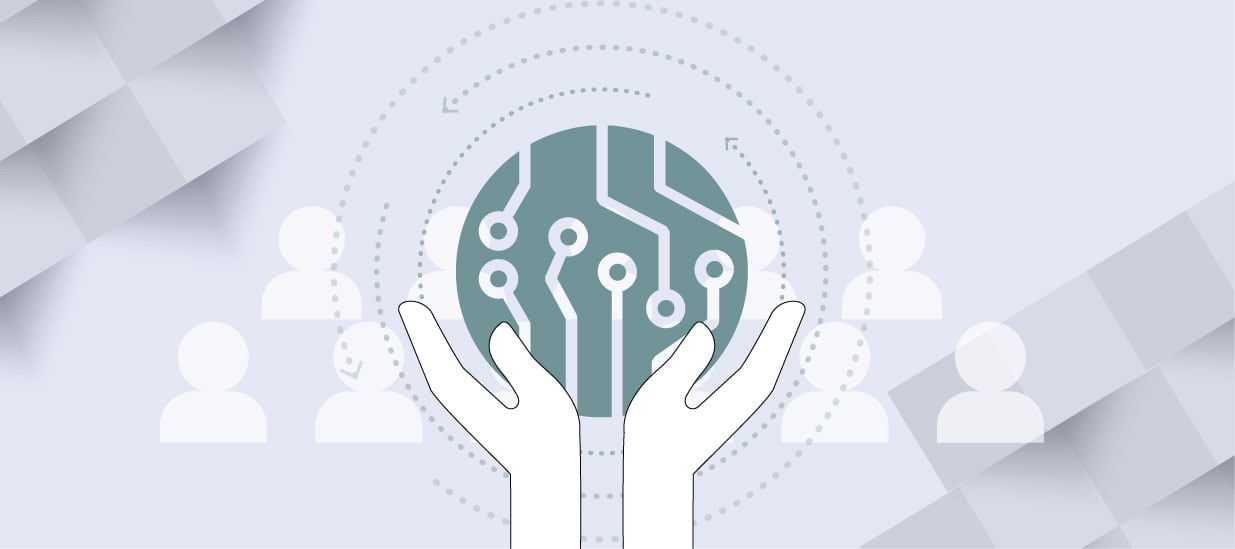 graphic depicting using AI for human centric products