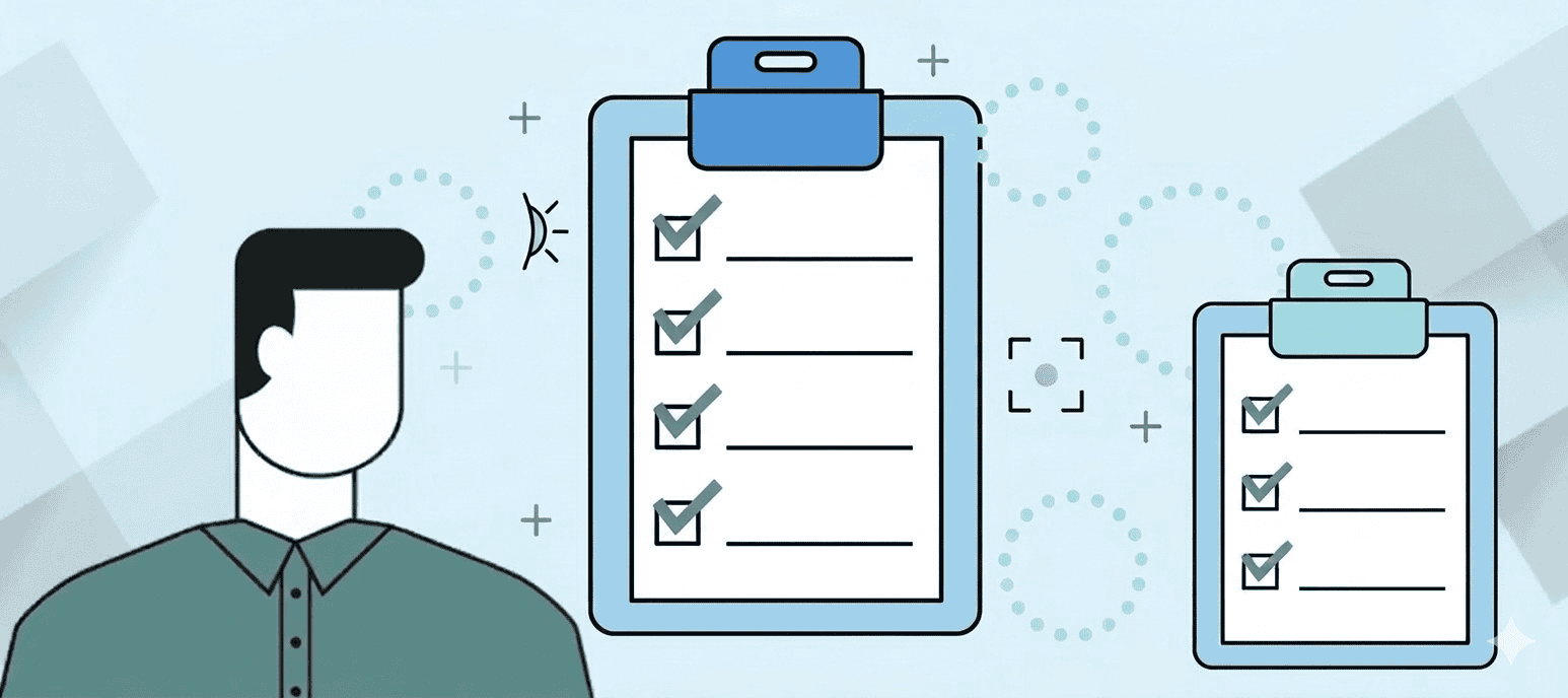 graphic of person and check lists depicting best practices for product managers