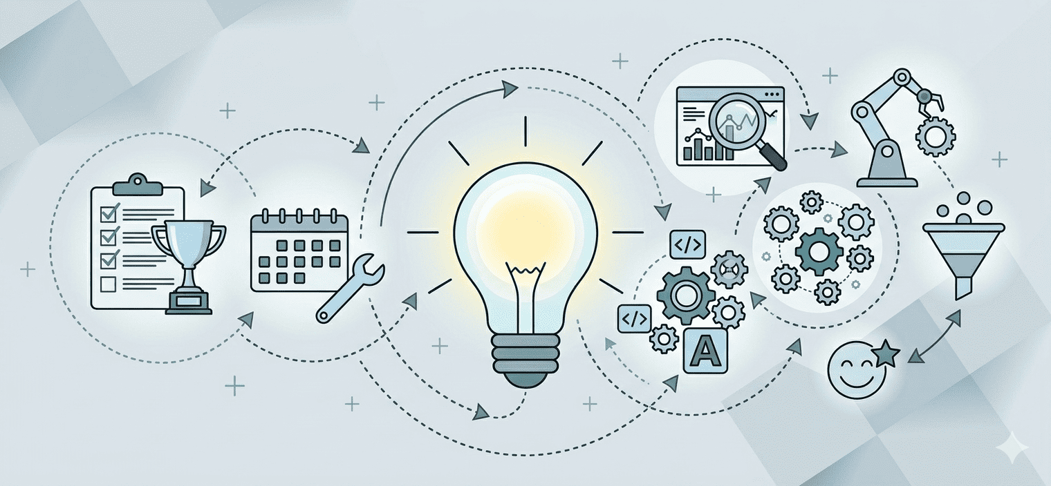 Graphic showing successful new product launch strategies and how they take ideas into the market