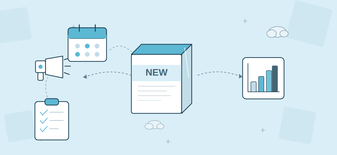 Graphic of a new product launch strategy