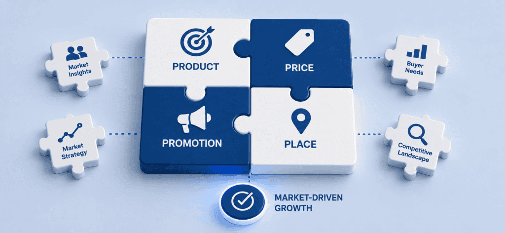 The market driven four Ps for product marketing