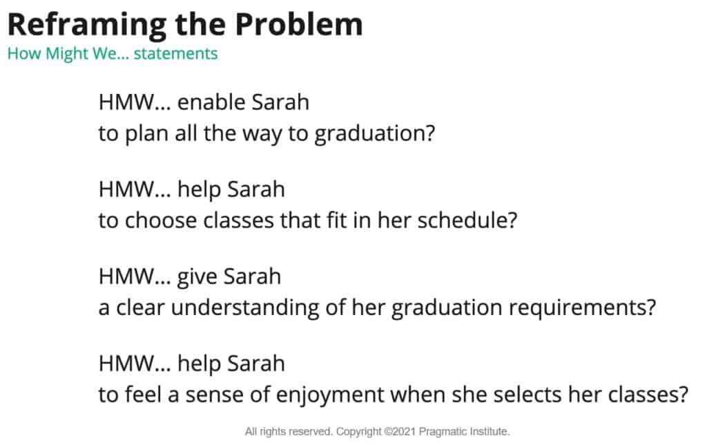 how might we statements to reframe the problem
