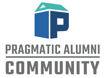 Pragmatic Alumni Community vertical logo