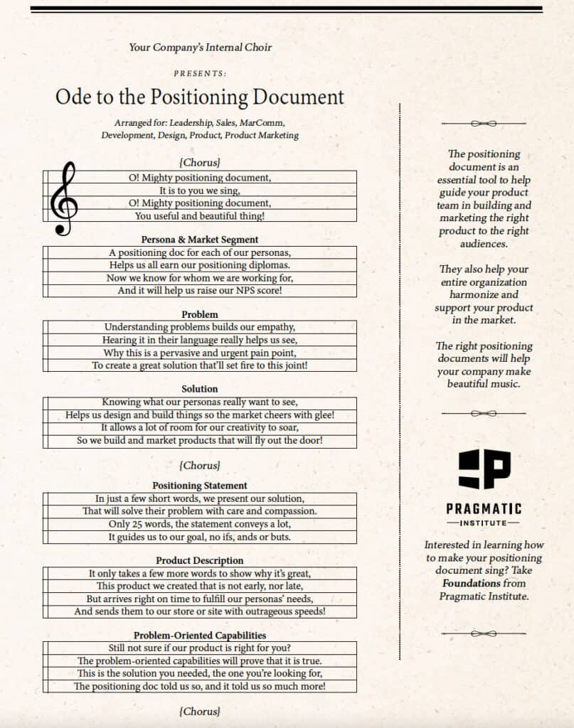 Ode to the Positioning Document